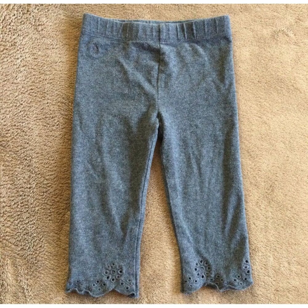 12M GUC RALPH LAUREN Gray Eyelet Capri Leggings